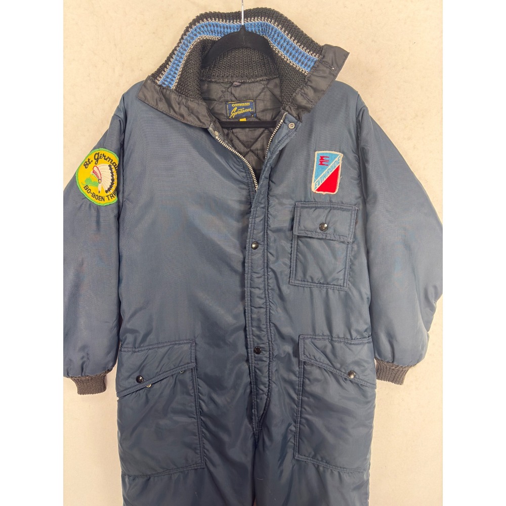 VTG 70s OshKosh Sportswear Snowmobile Suit Large Evinrude Patch Boen St Germain